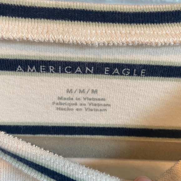 American Eagle Stripped Crop-Top T-Shirt - Picture 2 of 2